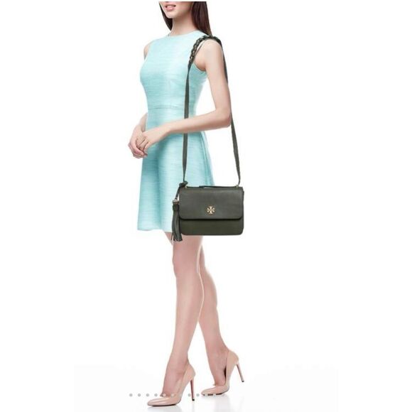 Tory Burch leather Brooke bag/purse/crossbody olive green - Picture 3 of 16